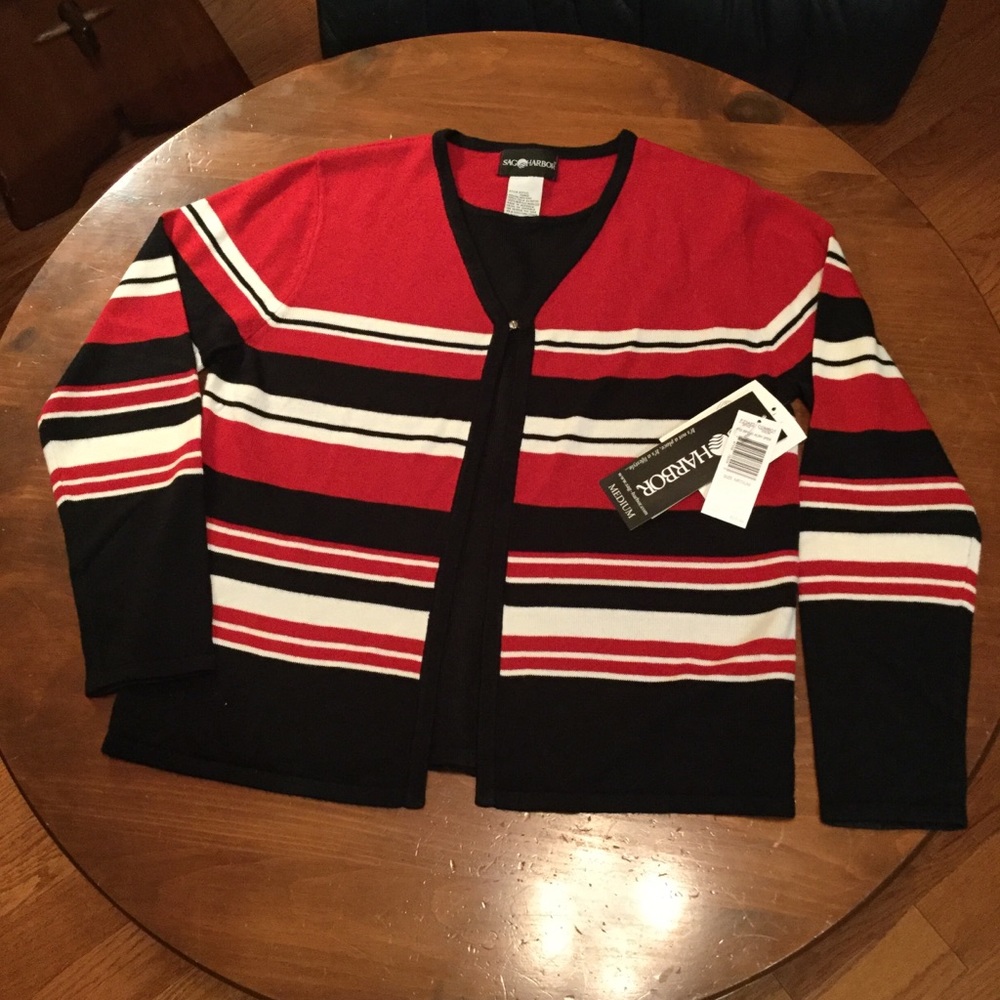 Sag Harbor 2in 1 Red and Black Sweater NWT